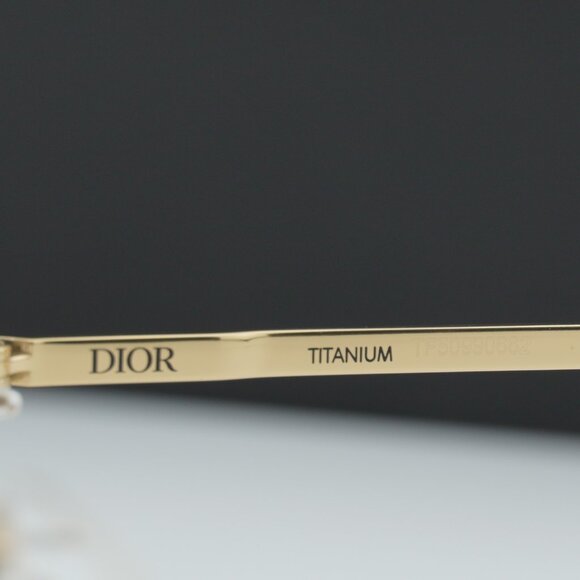 Dior CD DIAMONDO S5U B300 Rimless Rectangle Eyeglasses 52mm - Gold - Picture 4 of 11